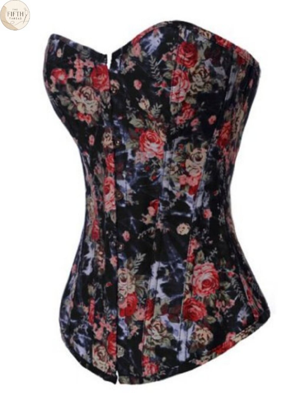 Vintage Floral Corset Bustier Top Steel Boned Waist Training